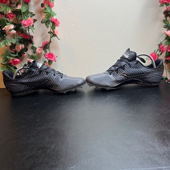 Saucony Vendetta 2 Track & Field Spikes Men’s 10 Gray Black Racing Shoes ? main image 4